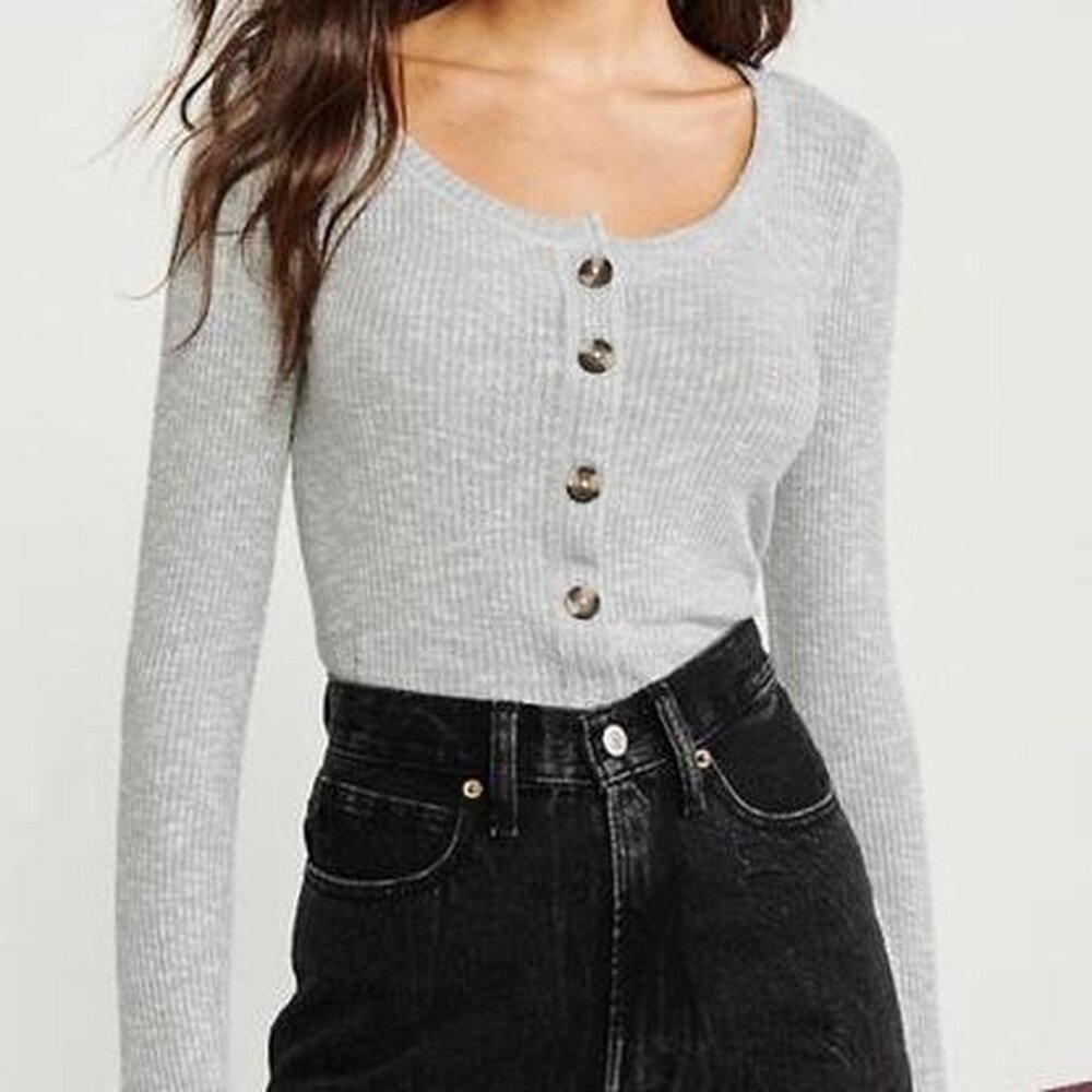 abercrombie and fitch long-sleeve ribbed henley